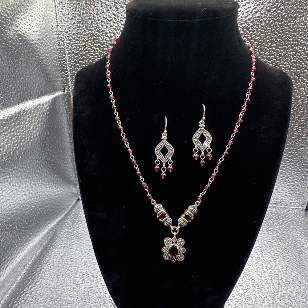 Vintage Garnet Set 925 Thailand and Spinel